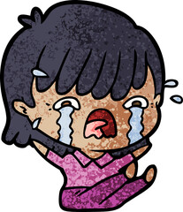 Obraz premium cartoon girl crying
