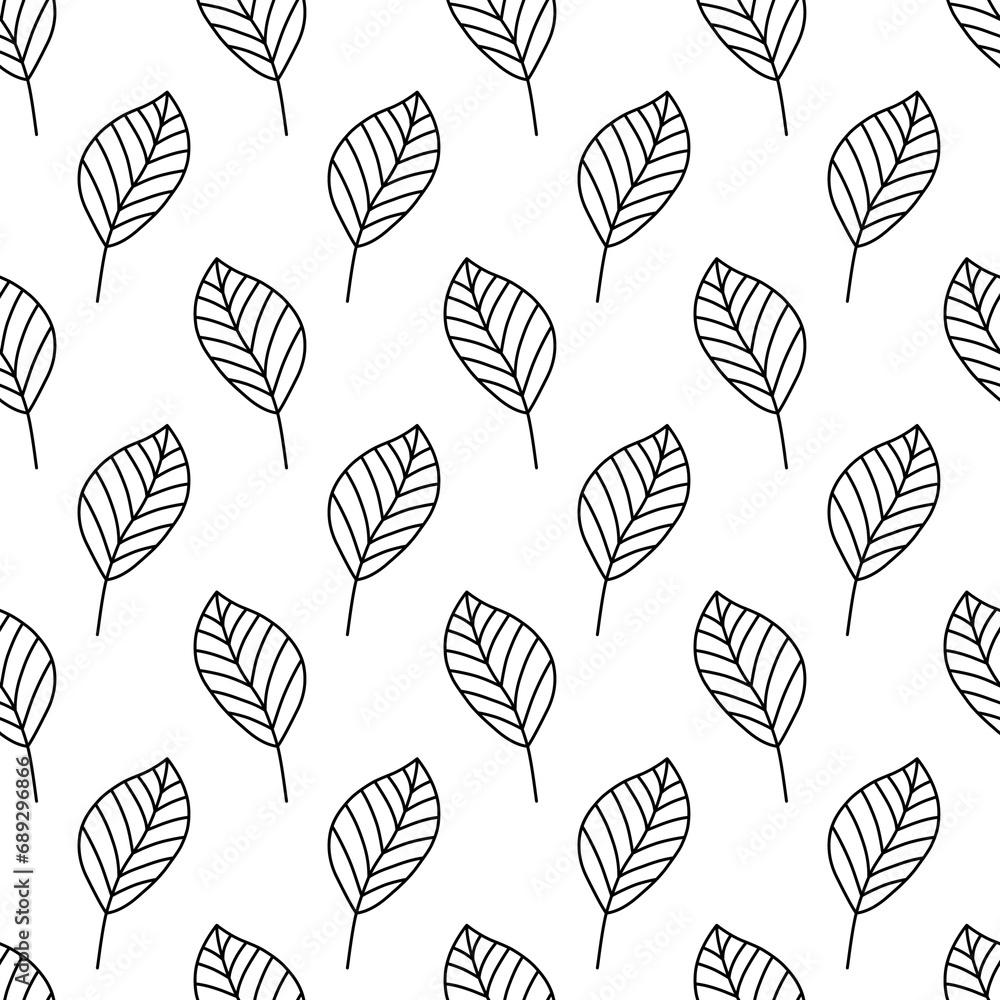 Poster leaf seamless pattern. repeating leaves background. repeated nature small patern for design prints. 