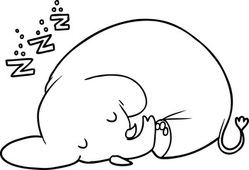 cartoon sleeping elephant