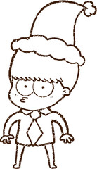 Christmas Man Charcoal Drawing