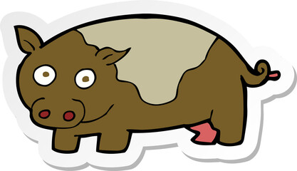 sticker of a cartoon pig