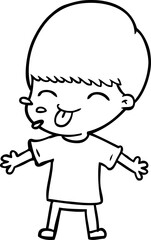 cartoon boy sticking out tongue