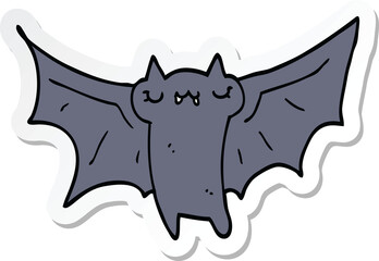 sticker of a cute cartoon halloween bat