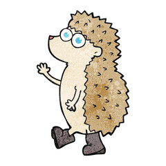 cute freehand drawn texture cartoon hedgehog