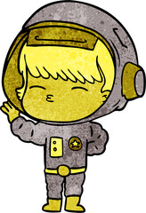 cartoon curious astronaut