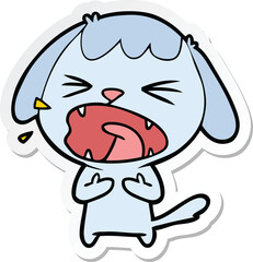 sticker of a cute cartoon dog