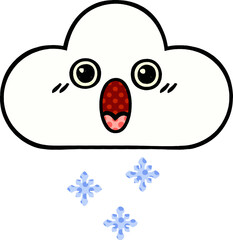 comic book style cartoon of a snow cloud