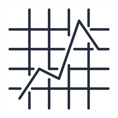A flat vector icon of business growth statistical analysis.Infographic report having gain and loss statistical data, flat icon