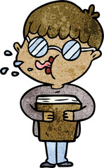cartoon boy wearing spectacles