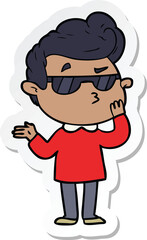 sticker of a cartoon cool guy
