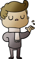 cartoon aloof man