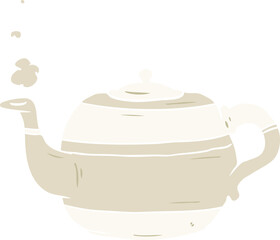 flat color style cartoon teapot