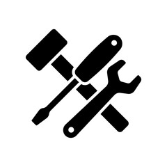 Tools icon. Black silhouette. Front side view. Vector simple flat graphic illustration. Isolated object on a white background. Isolate.