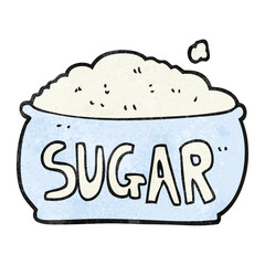 freehand textured cartoon sugar bowl