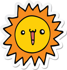 sticker of a cartoon sun