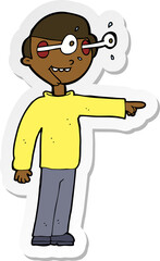 sticker of a cartoon staring man