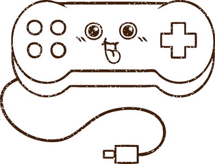 Game Controller Charcoal Drawing