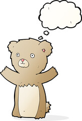 cartoon teddy bear with thought bubble