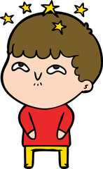 cartoon amazed boy