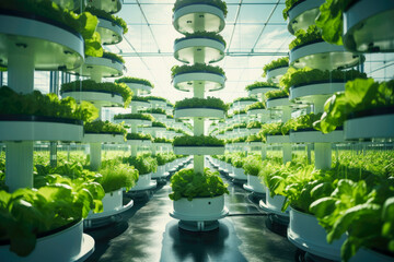 Futuristic sustainable vertical farming smart city infrastructure public space development - obrazy, fototapety, plakaty
