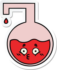 sticker of a cute cartoon science experiment