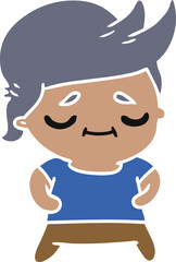 freehand drawn cartoon of kawaii cute grey haired man