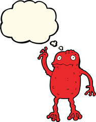 cartoon poisonous frog with thought bubble