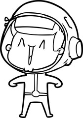 happy cartoon astronaut