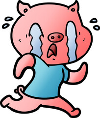 Obraz na płótnie Canvas crying pig cartoon