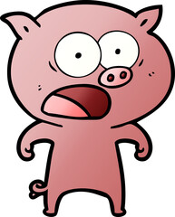 cartoon pig shouting