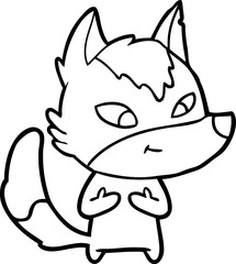 friendly cartoon wolf