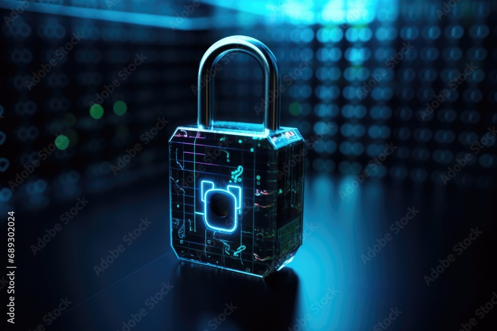 Poster a padlock with the letter 