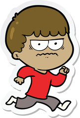 sticker of a cartoon angry man