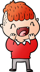 cartoon happy boy laughing