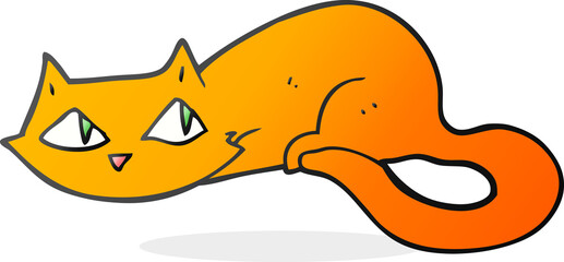 freehand drawn cartoon cat
