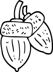 line drawing cartoon acorn
