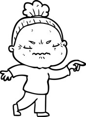 cartoon annoyed old lady
