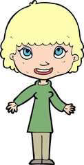 cartoon happy woman