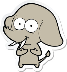 sticker of a happy cartoon elephant