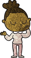 cartoon calm woman