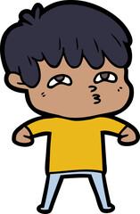 cartoon curious man