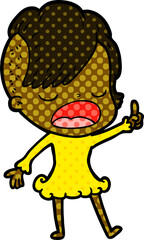 cartoon cool hipster girl talking