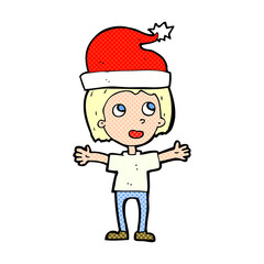 cartoon boy in christmas hat