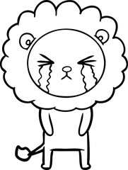 cartoon crying lion