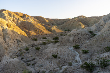 Box Canyon Wash, a dry, dusty, empty canyon in Southern California. Pictures taken in the morning light