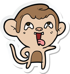 Obraz premium sticker of a crazy cartoon monkey