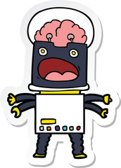 sticker of a cartoon robot