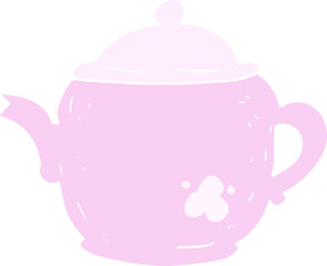 flat color illustration of teapot