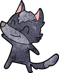 friendly cartoon wolf