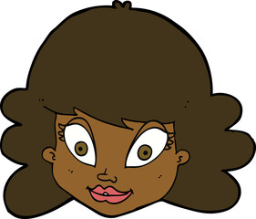 cartoon happy female face